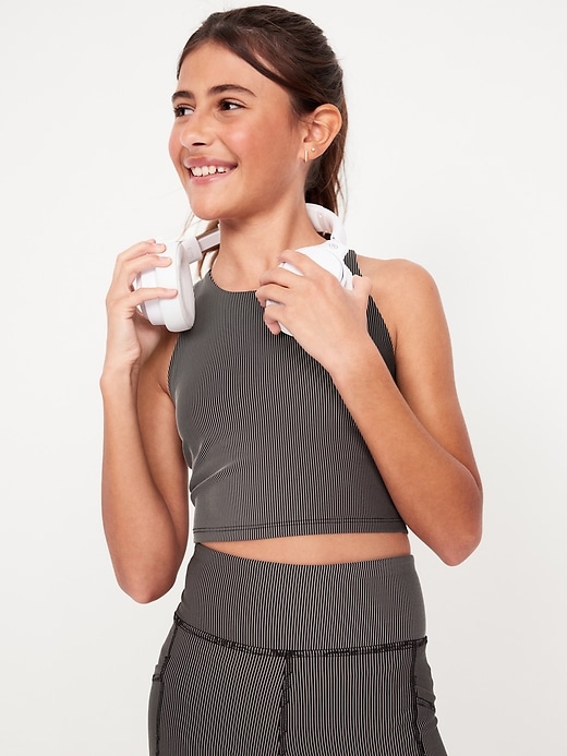 Image number 1 showing, PowerSoft Longline Ribbed Sports Bra for Girls