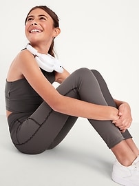 Image number 1 showing, High-Waisted PowerSoft Ribbed Performance 7/8 Leggings for Girls