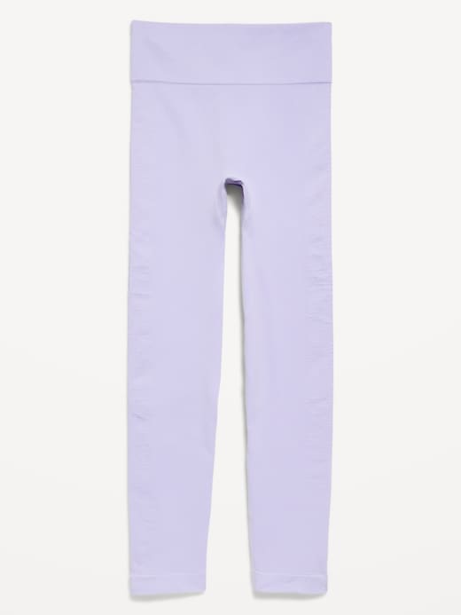 Image number 4 showing, Fitted High-Waisted 7/8-Length Seamless Performance Leggings for Girls