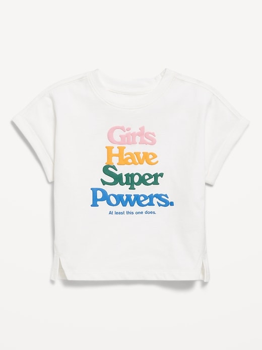 Image number 1 showing, Short Dolman-Sleeve Graphic T-Shirt for Toddler Girls