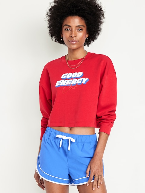Dynamic Fleece Oversized Crop Sweatshirt - Sanguine