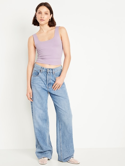 Image number 3 showing, Fitted Double-Layer Scoop-Neck Tank Top