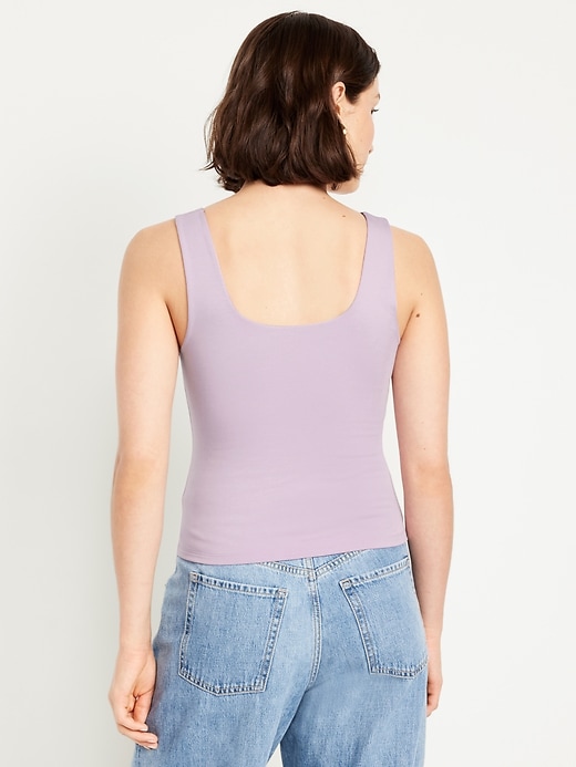 Image number 2 showing, Fitted Double-Layer Scoop-Neck Tank Top