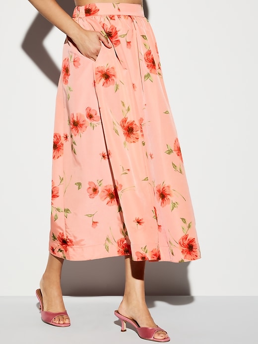 Image number 6 showing, The Occasion by Old Navy High-Waisted Taffeta Midi Skirt