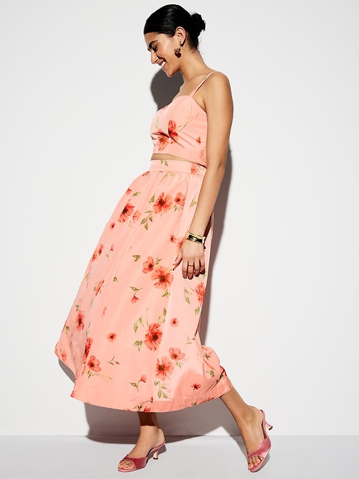 Image number 3 showing, The Occasion by Old Navy High-Waisted Taffeta Midi Skirt