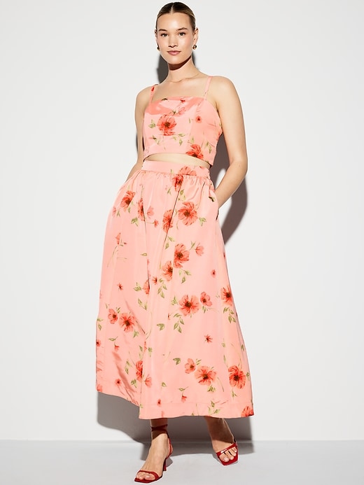 Image number 7 showing, The Occasion by Old Navy High-Waisted Taffeta Midi Skirt