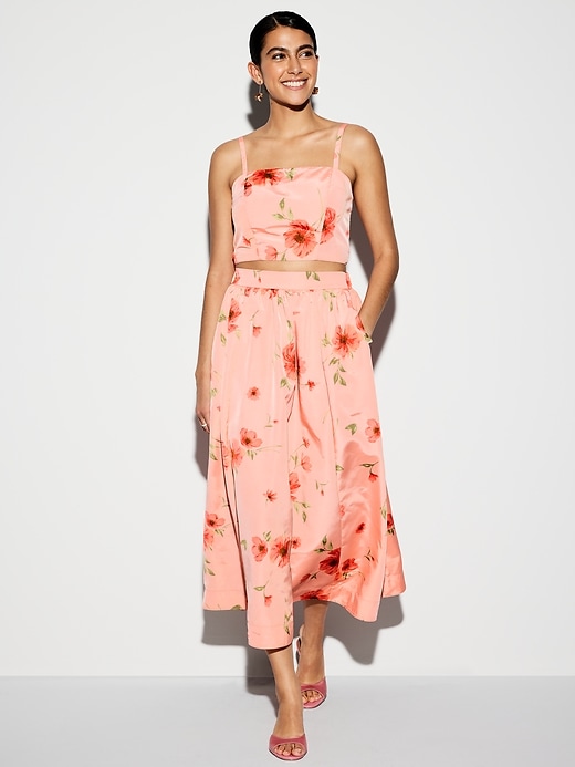 Image number 1 showing, The Occasion by Old Navy High-Waisted Taffeta Midi Skirt