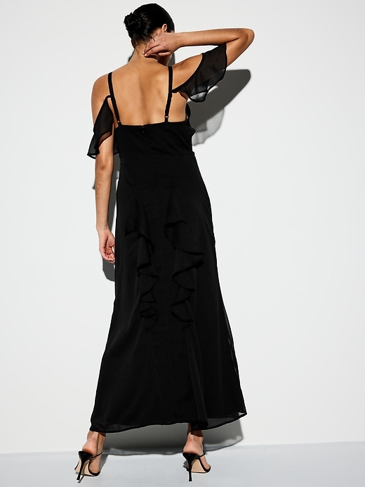 Image number 2 showing, The Occasion by Old Navy Off-Shoulder Ruffle Chiffon Maxi Dress