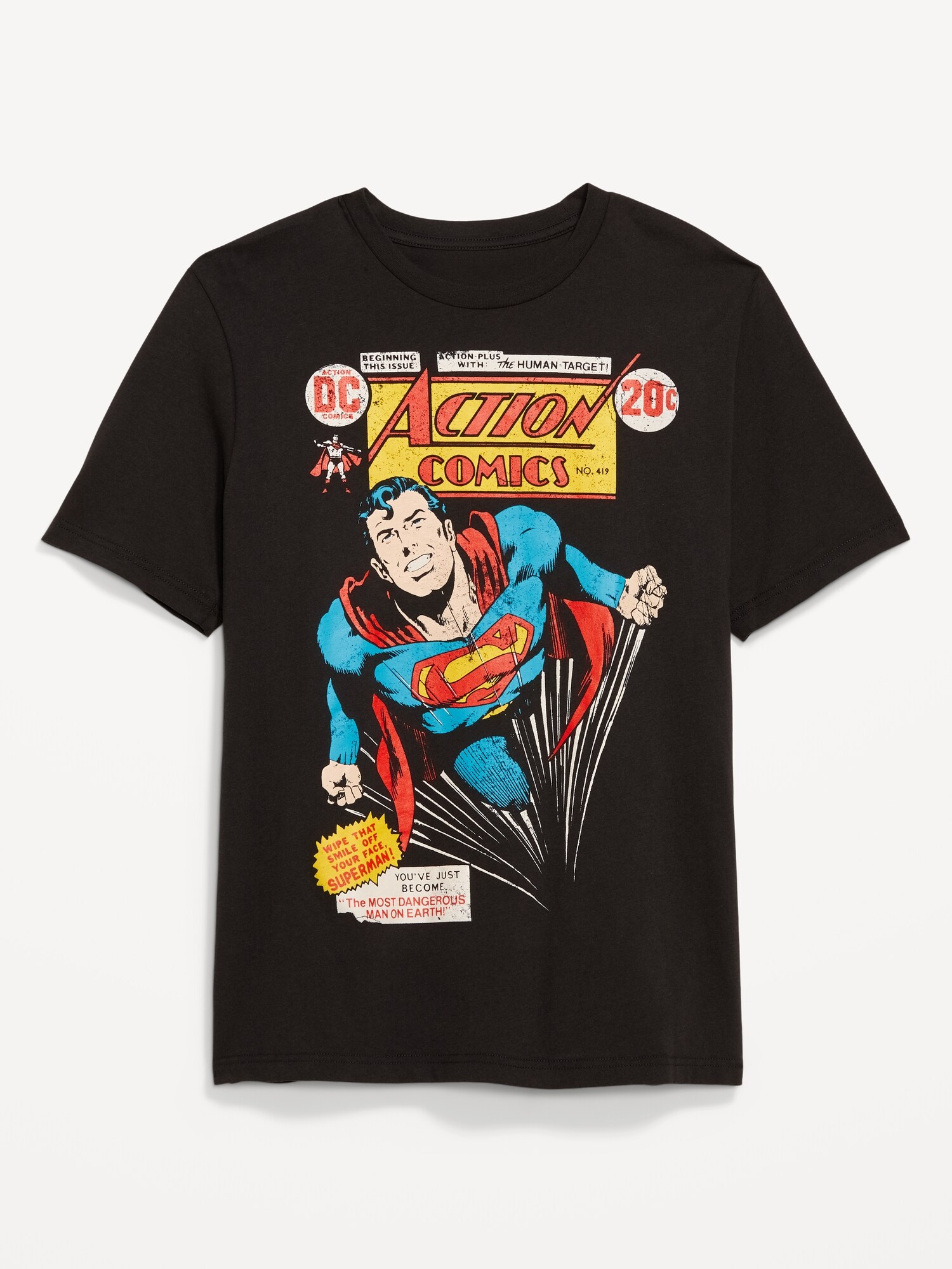 DC Comics Superman T-Shirt Men's XL Short Sleeve Graphic Crew Neck Gray