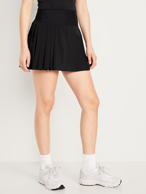 Extra High-Waisted StretchTech Pleated Skort - Black Jack