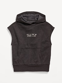 Image number 2 showing, Oversized Fleece Graphic Muscle Hoodie for Boys