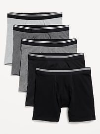 Image number 1 showing, 5-Pack Soft-Washed Boxer Briefs -- 6.25-inch inseam