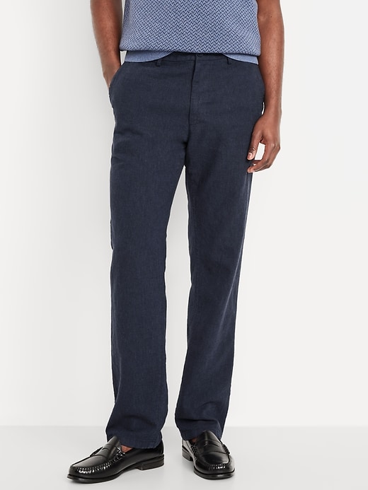 Image number 1 showing, 90's Straight Linen-Blend Chino Pants