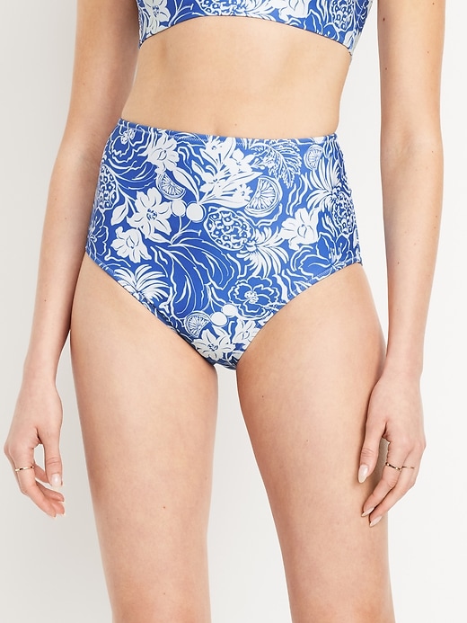 Image number 1 showing, Matte High-Waisted Bikini Swim Bottoms