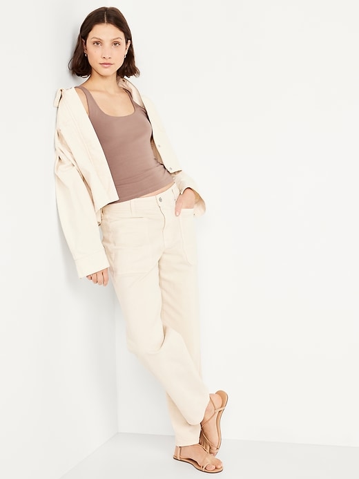 Image number 3 showing, Fitted Double-Layer Scoop-Neck Tank Top