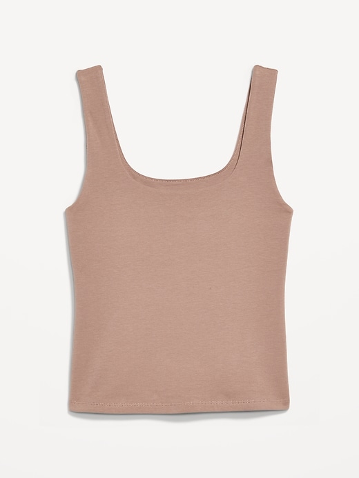 Image number 8 showing, Fitted Double-Layer Scoop-Neck Tank Top