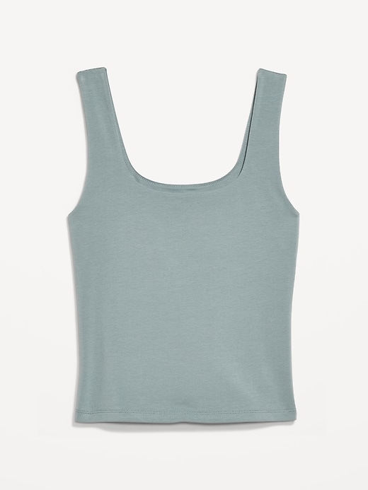 Image number 8 showing, Fitted Double-Layer Scoop-Neck Tank Top