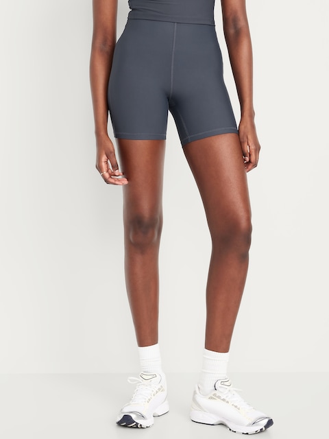 Extra High-Waisted PowerSoft Sculpt Biker Shorts -- 6-inch inseam - Dusk Navy
