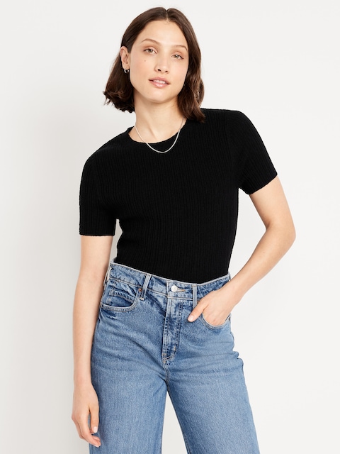 Textured Bouclé T-Shirt - Black Jack