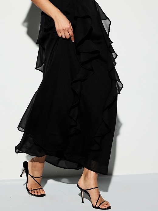 Image number 5 showing, The Occasion by Old Navy Off-Shoulder Ruffle Chiffon Maxi Dress