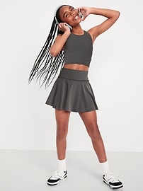 Image number 1 showing, High-Waisted PowerSoft Ribbed Skort for Girls