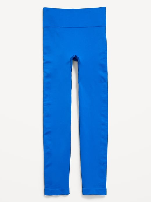 Image number 4 showing, Fitted High-Waisted 7/8-Length Seamless Performance Leggings for Girls