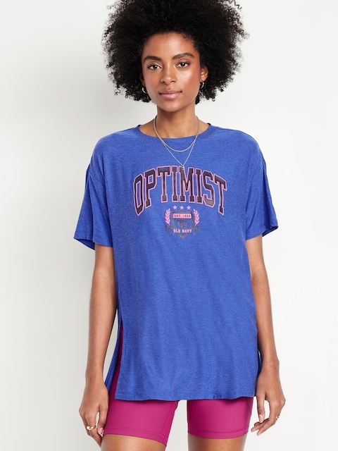 CloudMotion Oversized Graphic T-Shirt - Crayon Blue