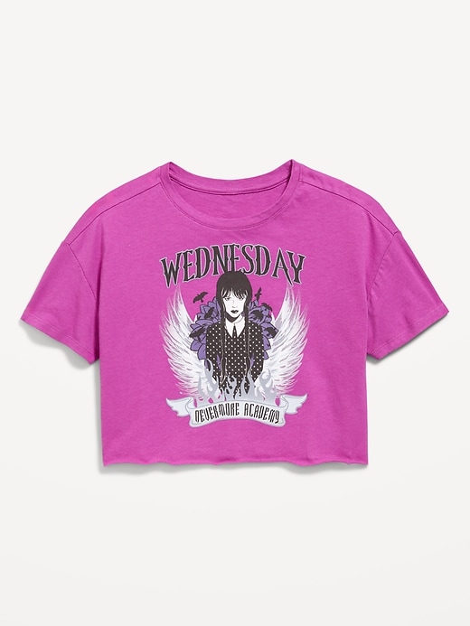 Image number 2 showing, Wednesday™ Oversized Cropped Graphic T-Shirt for Girls