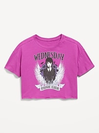 Image number 2 showing, Wednesday™ Oversized Cropped Graphic T-Shirt for Girls