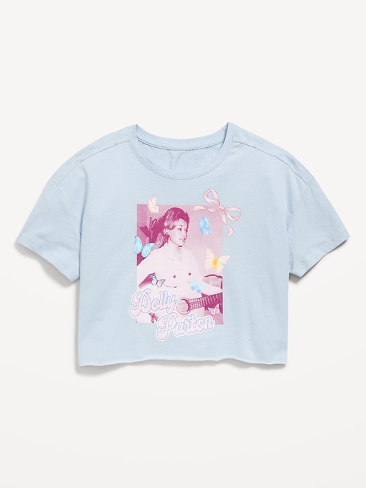 Image number 2 showing, Dolly Parton™ Oversized Cropped Graphic T-Shirt for Girls
