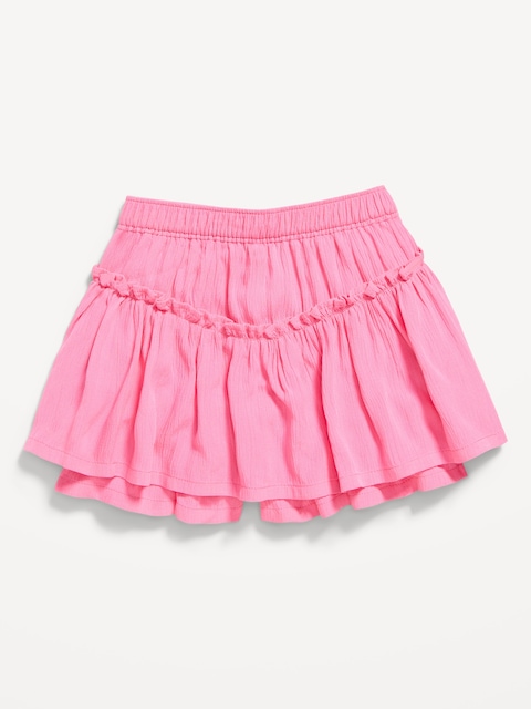 High-Waisted Crinkle Skort for Toddler Girls - Valentine