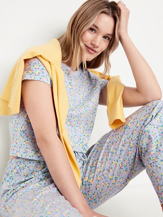 Image number 3 showing, Cropped Jersey Lounge Top