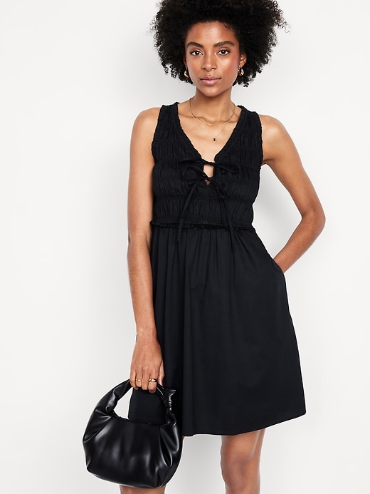 Image number 3 showing, Fit & Flare Smocked Bodice Mini Dress