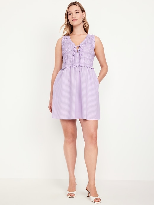 Image number 5 showing, Fit & Flare Smocked Bodice Mini Dress