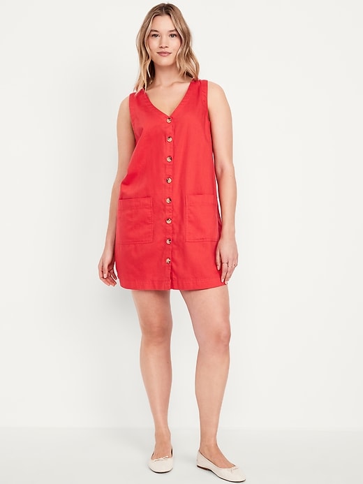 Image number 5 showing, Sleeveless Button-Front Mini Dress