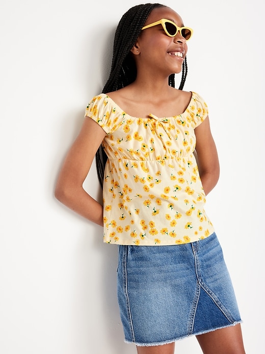Image number 1 showing, Printed Short-Sleeve Top for Girls