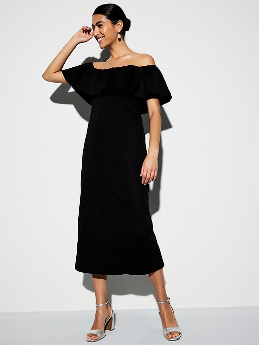 Image number 1 showing, The Occasion by Old Navy Ruffle Midi Dress