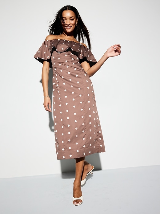 Image number 3 showing, The Occasion by Old Navy Ruffle Midi Dress