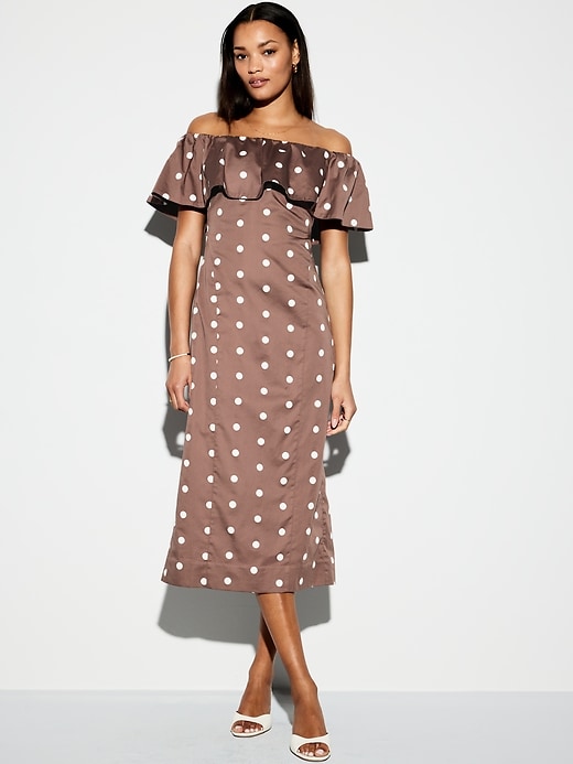 Image number 1 showing, The Occasion by Old Navy Ruffle Midi Dress