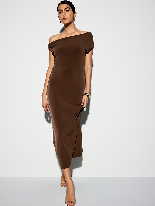 Image number 1 showing, The Occasion by Old Navy One-Shoulder Midi Dress