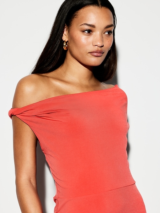 Image number 6 showing, The Occasion by Old Navy One-Shoulder Midi Dress