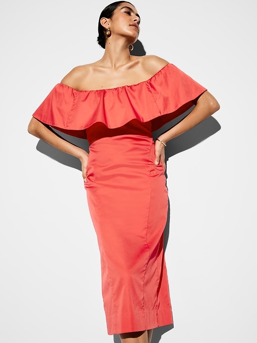 Image number 3 showing, The Occasion by Old Navy Ruffle Midi Dress
