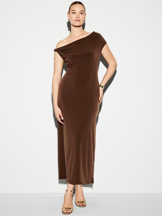 Image number 7 showing, The Occasion by Old Navy One-Shoulder Midi Dress