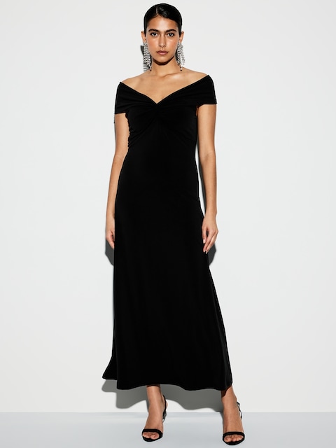 The Occasion by Old Navy Off-Shoulder Maxi Dress - Black Jack