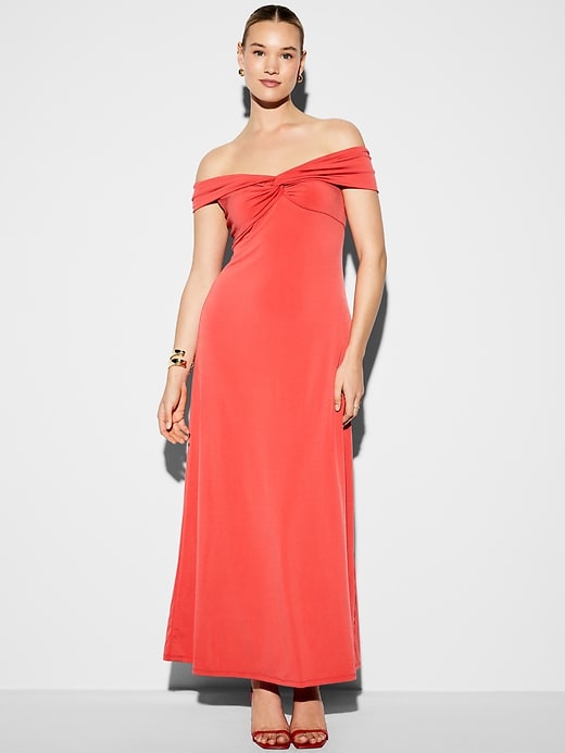 Image number 7 showing, The Occasion by Old Navy Off-Shoulder Maxi Dress
