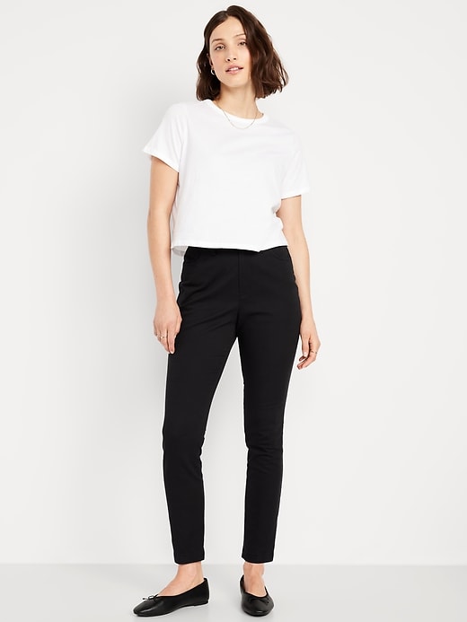 Image number 1 showing, High-Waisted Uniform Skinny Pants