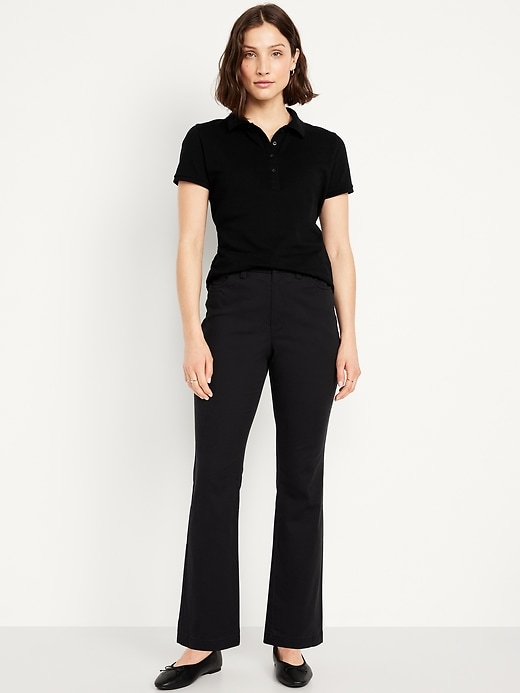 Image number 1 showing, High-Waisted Uniform Boot-Cut Pants