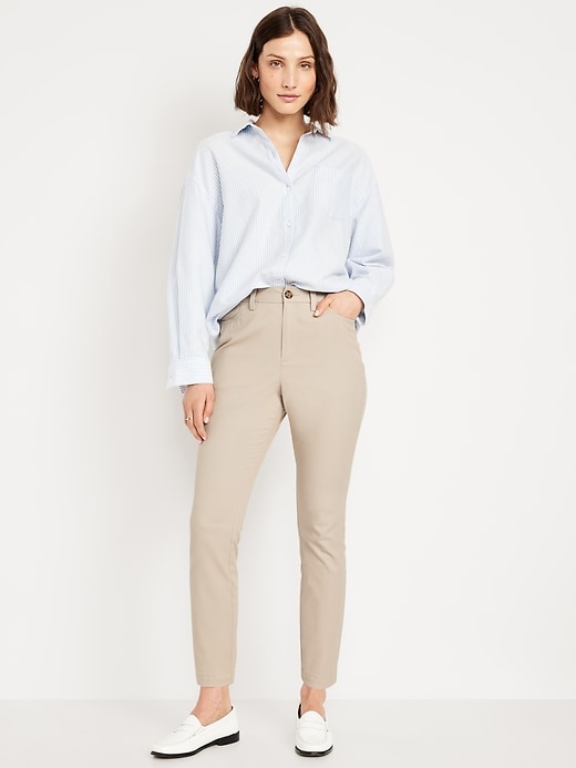 Image number 1 showing, High-Waisted Uniform Skinny Pants