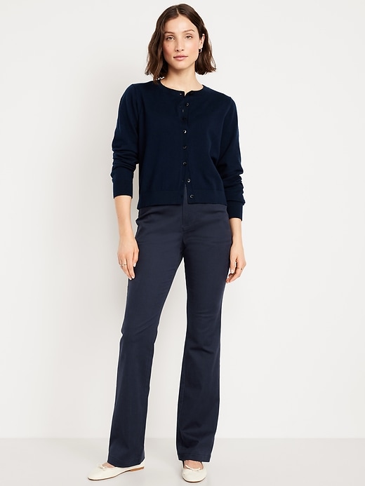 Image number 1 showing, High-Waisted Uniform Boot-Cut Pants