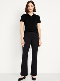 High-Waisted Uniform Boot-Cut Pants